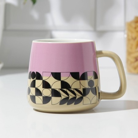 Ceramic mug "Each new day", 350 ml, beige color-2
