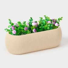 Kashpo for flowers with a pallet Rasfill, 1.3 l, 20.5 × 8.5 × 7 cm, oval, beige