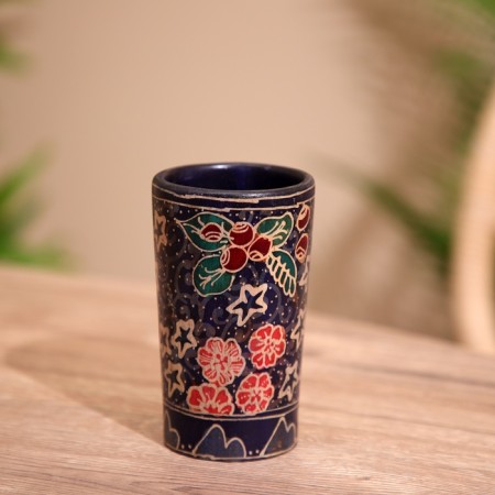 Jar wooden, batik 7x7x12 cm-2