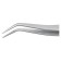 Antimagnetic bison tweezers, professional, curved, precision, 160 mm