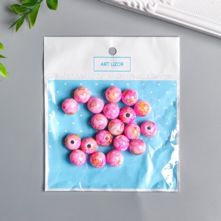 Beads for creativity plastic "Marble. Lilac" d = 1.2 cm set 20 grams-2
