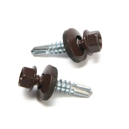 Roofing screws 5.5x25 mm, RAL8017 Brown color, 200 pcs.-1