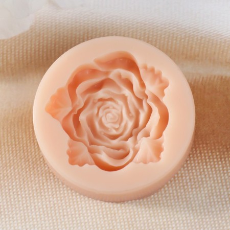 Mold Silicon "Rose with leaves" 3.5x3.5x0.9 cm-1