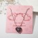 Pendant "Heart" marmalade, the color is transparent-black in silver, 40 cm