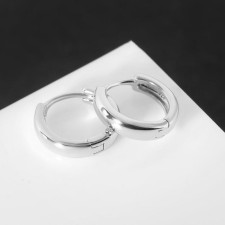 Road earrings “minimalism” Subtle line, d = 0.9, color silver
