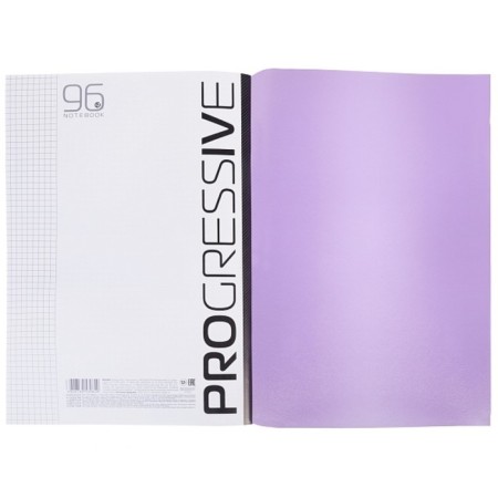 A4 notebook, 96 sheets in a cage, progressive, plastic cover, block 65 g/m2, purple-3