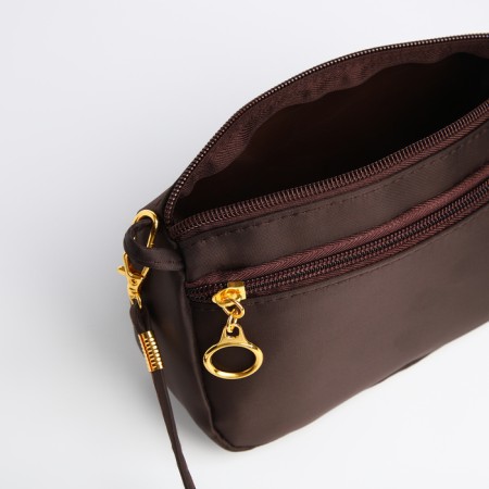 Bag Women's Cross-Bodi with a zipper, brown color-8