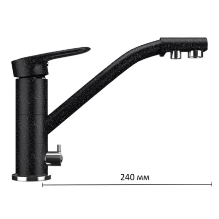Kitchen mixer Ulgran u010-308, black color