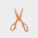 A set of kitchen knives on a stand, 8 knives, knife, scissors, orange color