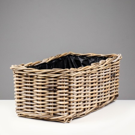 Kashpo wicker "elite" with a plastic department, 55x30x22 cm, rattan-1