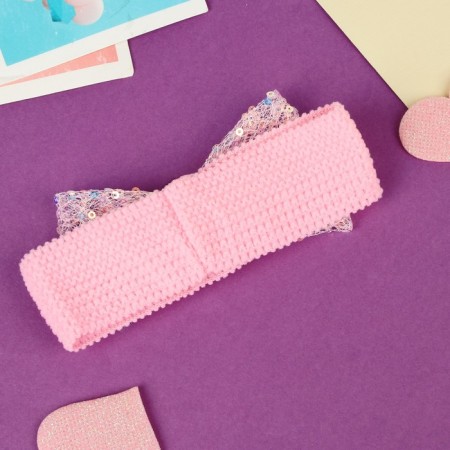 Hair bandage "chosen" shine classic overflow, 16x3 cm, pink-1