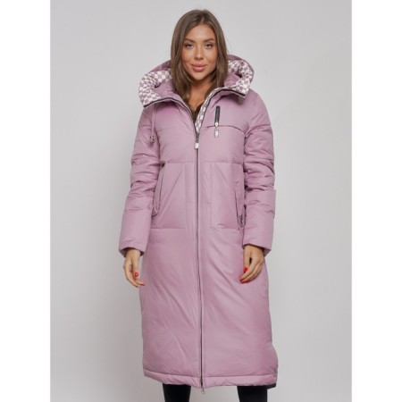 Coat insulated winter female, size 42, purple color-4
