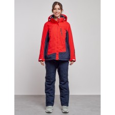 Горнолыжный костюм женский зимний, размер 52, цвет красный