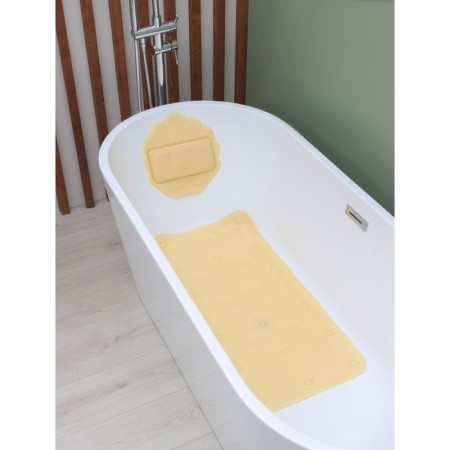 SPA-river for a bathtub with a pillow on the suction cups "Lotus", rug 89 × 44 cm, beige color-5
