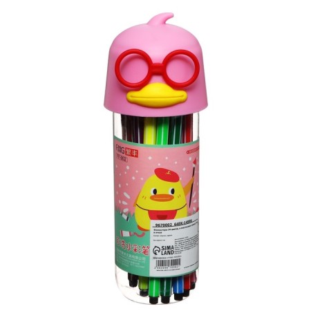 Fleeters 24 colors "Duck with glasses", in a plastic penalty, mix-1