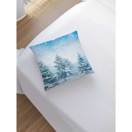 Decorative pillowcase "Winter in the forest", on a zipper, size 45x45 cm-1