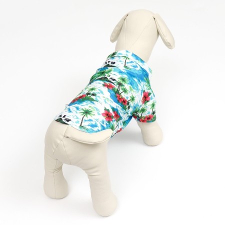 Dog shirt "Tropics", XS (DS 20. OG 28, Osh 19 cm), Blue-2