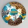 Set of paper dishes disposable safari PARTY ”, 6 plates, 6 glasses, 6 caps