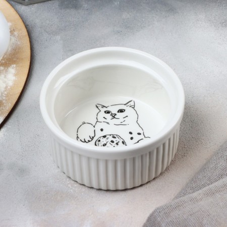 Ramekin ceramic "Kushai", 9.5 x 4.5 cm, 200 ml, white color-1