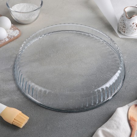 A set of round utensils from heat -resistant baking glass Borcam, 2 items: 1.6 liters, 2.6 liters-3