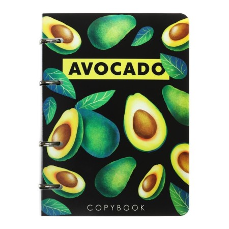A notebook on the rings of A5 160 sheets in the Calligrata cell "avocado on the dark", plastic cover, offset unit-2
