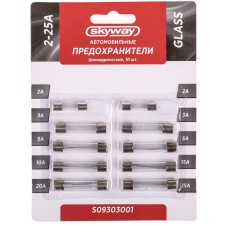 Car fuse Skyway, cylindrical, glass, 2-25 a, s09303001