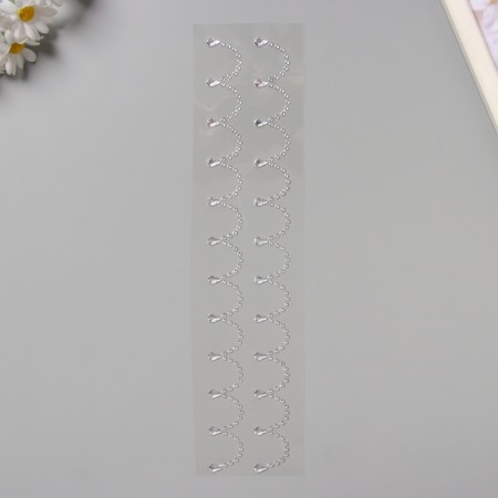 Stick plastic rhinestones "suspensions" silver 35x8 cm-1