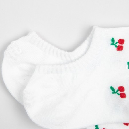 Women's socks minku "Cherry", white color, size 36-39 (23-25 ​​cm)-1