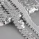 Decorative braid with sequins, elastic band, 2 cm, 9 ± 0.5 m, silver color