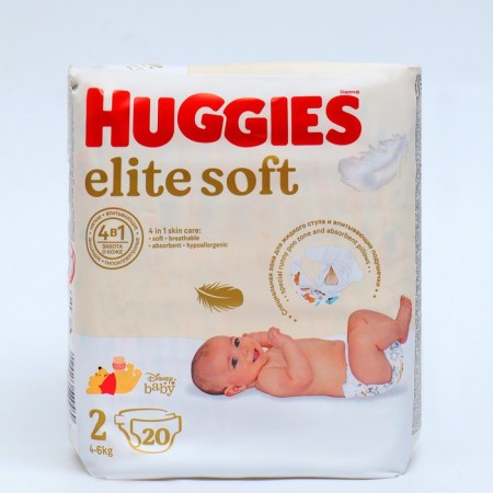 Distributes Huggies Elite Soft 2, 4-6 kg, 20 pcs