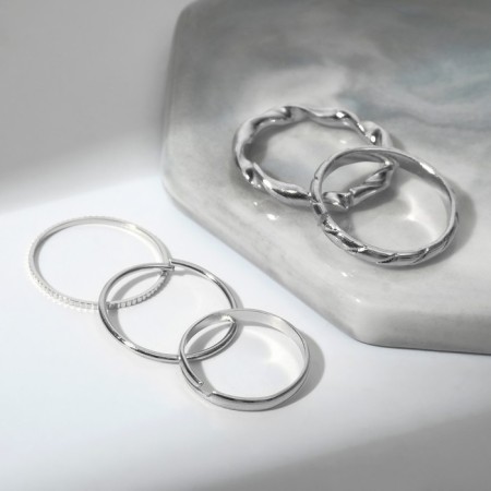 Ring set 5 pieces "perfect fingers" tenderness, color silver-2