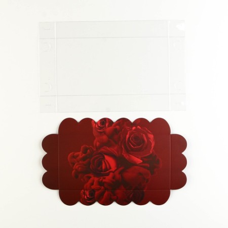 Cookie box, confectionery packaging with PVC lid, "roses", 10.5 x 21 x 3 cm-4