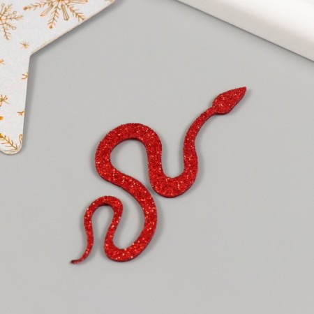 Decor "Red Snake" Foam Glitter, 7 cm (set 6 pcs)-3