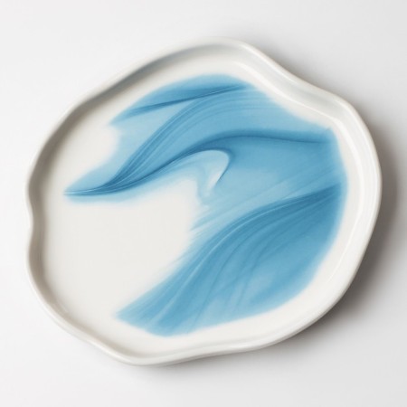 Plate Ceramic Neovstvo Territory "Divorces", 17 cm, white-blue color-2