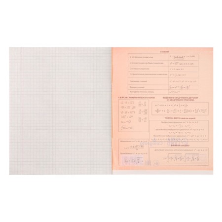 A notebook Calligrata "Monotone", 36 sheets in the algebra cage, with reference material, cover coated paper, block No. 2, whitewash 75% (gray sheets)-2