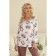 Female blouse, size 48, white, purple color