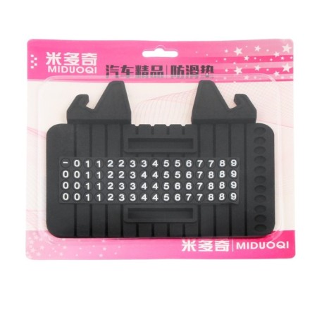 Anti -slip mat with a stand under the phone and phone number, black-4
