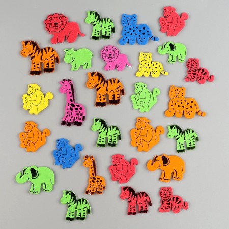 A set of figures from EVA on an adhesive basis "Animals", 13 gr, color mix
