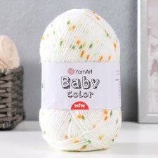 Пряжа "Baby color" 100% акрил 150м/50гр (202 молочн-зел)