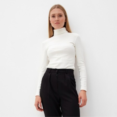Women's turtleneck Minaku: Basic Line Milk color, size 44-2