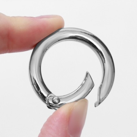 Carabin ring is flat, d = 25/34 mm, thickness - 4.5 mm, 5 pcs, silver color-2