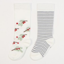 Гольфы детские 2 пары Крошка Я Christmas, 12-14 см, белый,