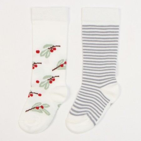 Гольфы детские 2 пары Крошка Я Christmas, 12-14 см, белый,