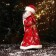 Santa Claus "Red fur coat, with a staff" 39 cm, moves, red