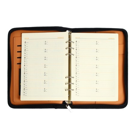 Organizer on the rings A5, 96 sheets in a ruler, on a zipper from 3 sides, leatherette, with a calculator, mix-4