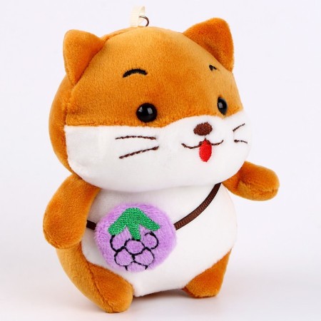 Soft toy "hamster with a fruit" on a key fob, 12 cm, color mix-1