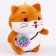 Soft toy "hamster with a fruit" on a key fob, 12 cm, color mix