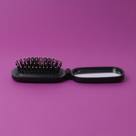 The comb is massage, folding, mirror, 9.5 × 5.5 cm, black color-11