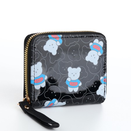Children's wallet with lightning, black color