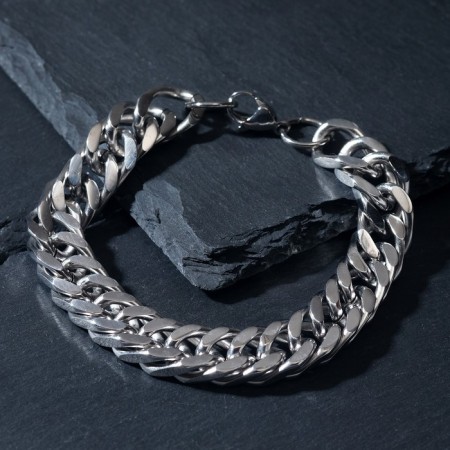 Bracelet male "steel" chain, color silver, 21 cm